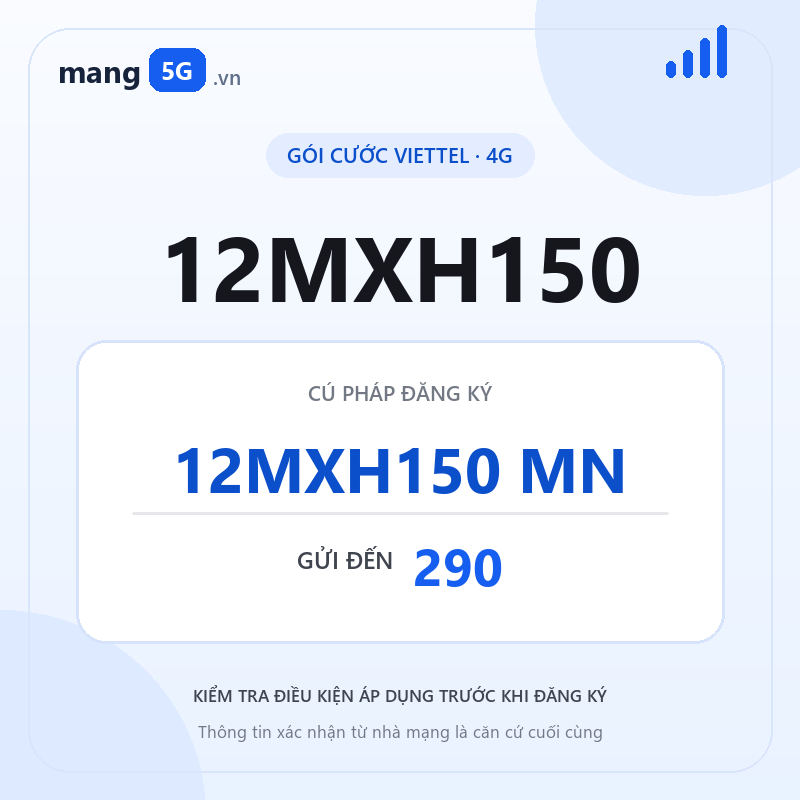 Ảnh thông tin gói 12MXH150