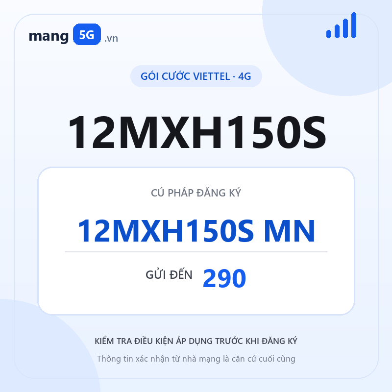 Ảnh thông tin gói 12MXH150S