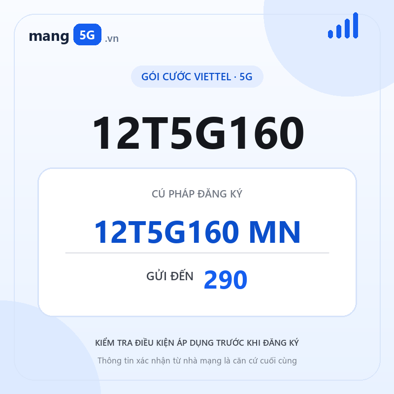 Ảnh thông tin gói 12T5G160