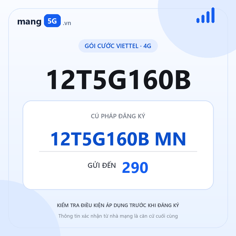 Ảnh thông tin gói 12T5G160B