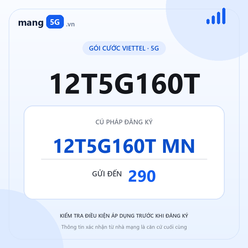 Ảnh thông tin gói 12T5G160T