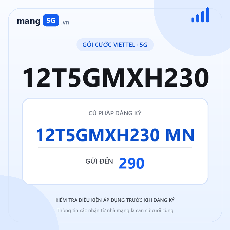 Ảnh thông tin gói 12T5GMXH230