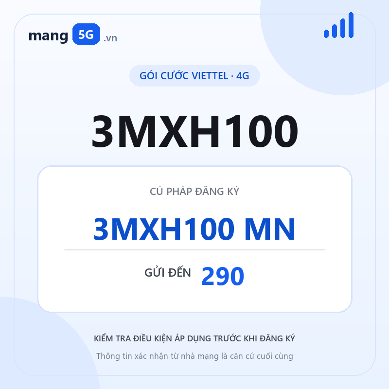 Ảnh thông tin gói 3MXH100