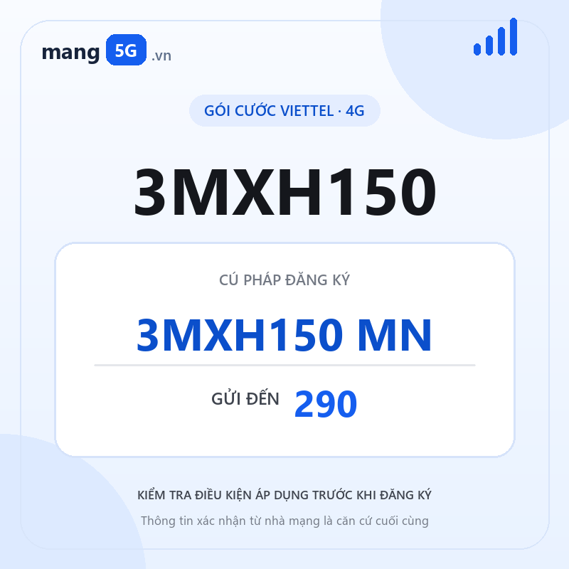 Ảnh thông tin gói 3MXH150