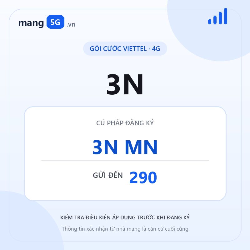 Ảnh thông tin gói 3N