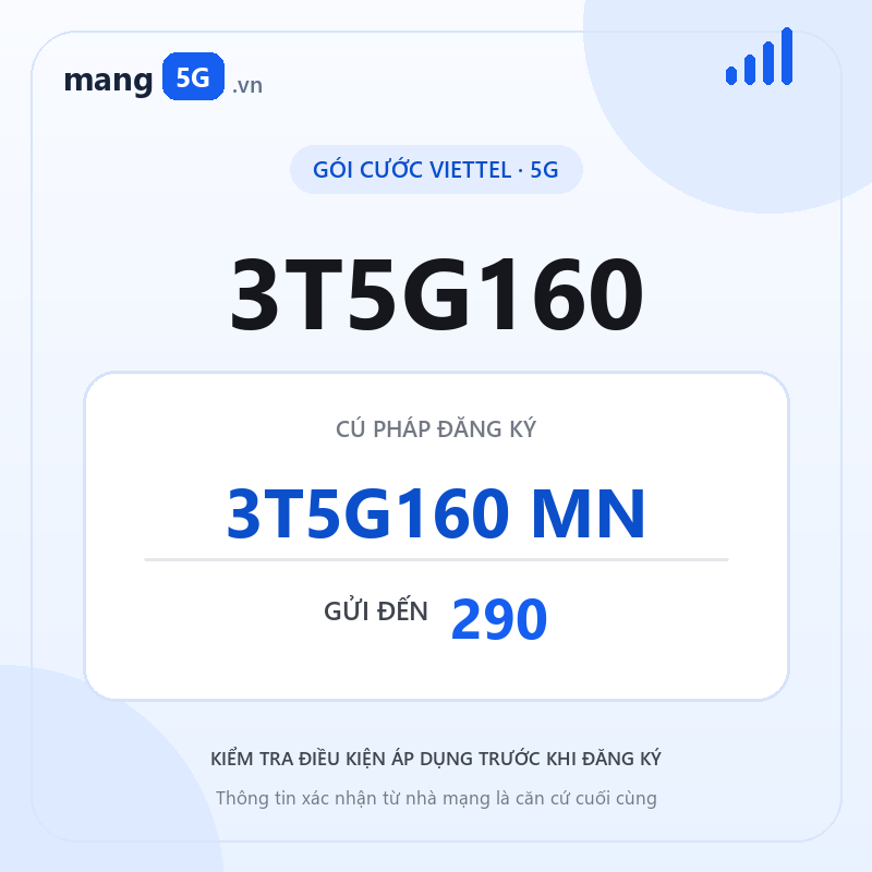 Ảnh thông tin gói 3T5G160