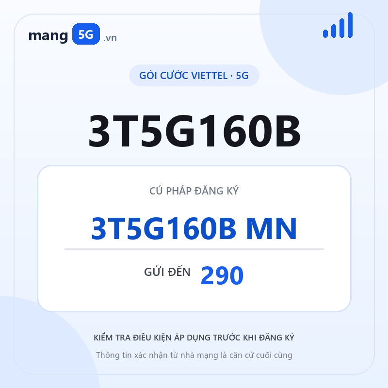 Ảnh thông tin gói 3T5G160B