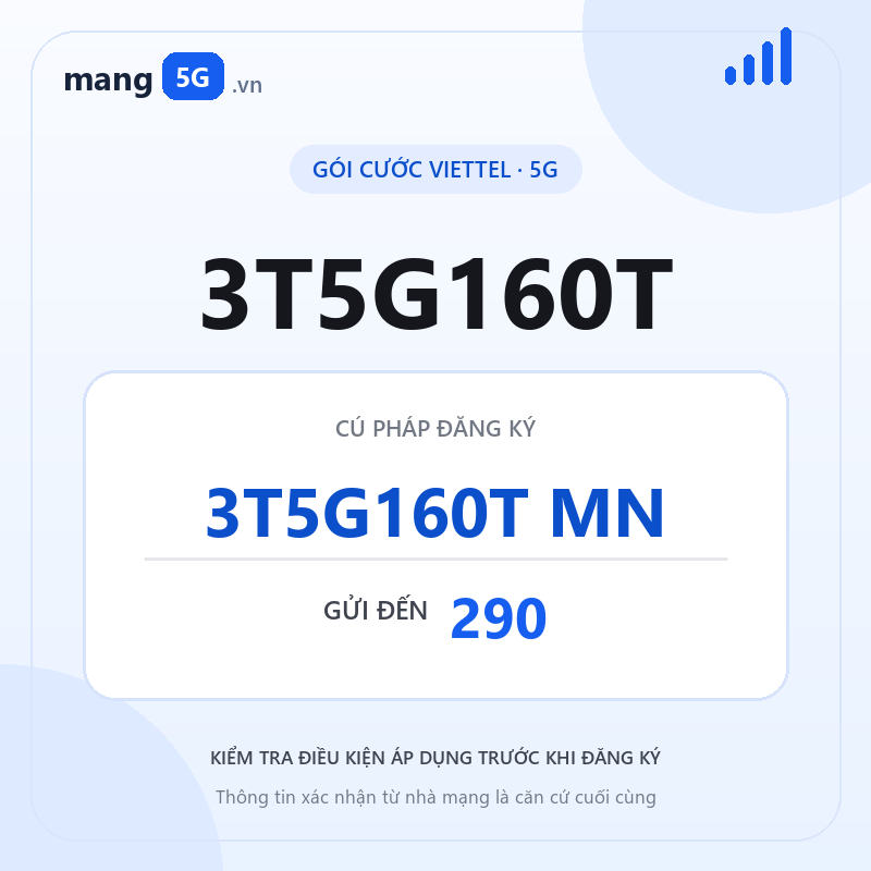 Ảnh thông tin gói 3T5G160T