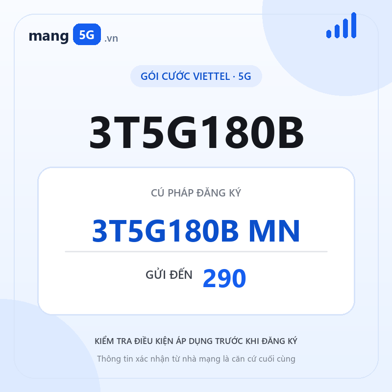 Ảnh thông tin gói 3T5G180B
