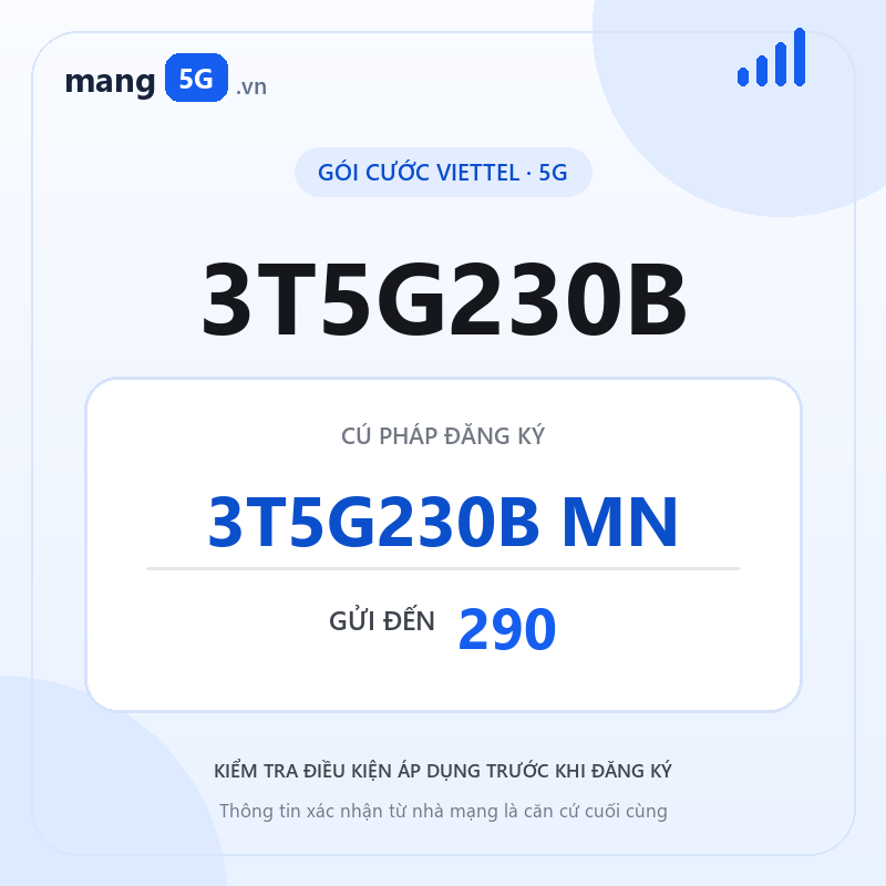 Ảnh thông tin gói 3T5G230B