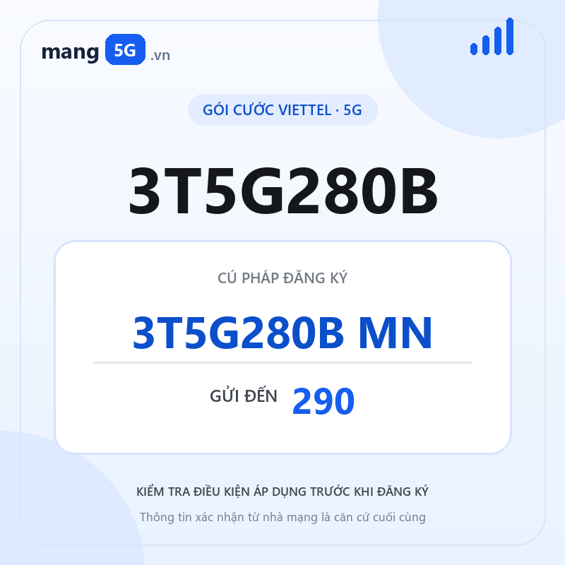 Ảnh thông tin gói 3T5G280B
