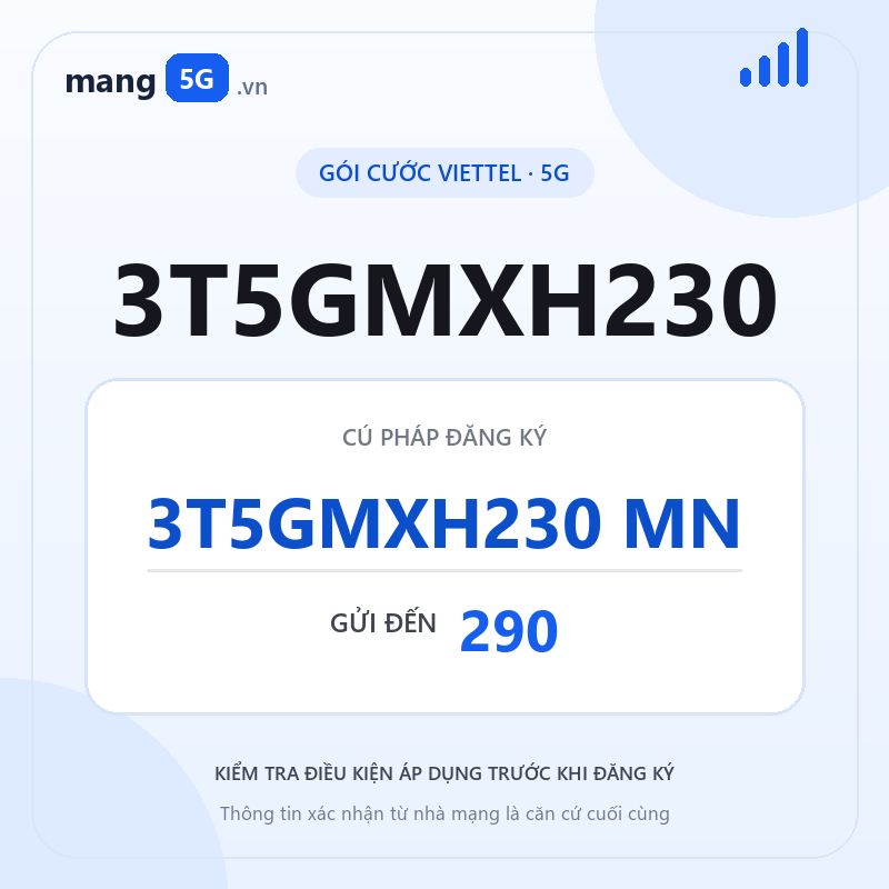 Ảnh thông tin gói 3T5GMXH230