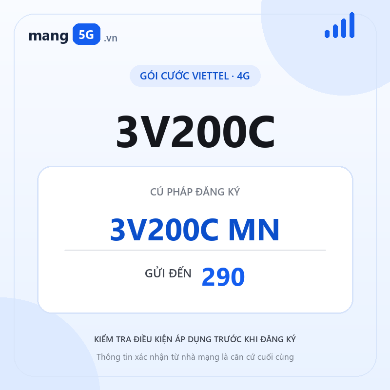 Ảnh thông tin gói 3V200C