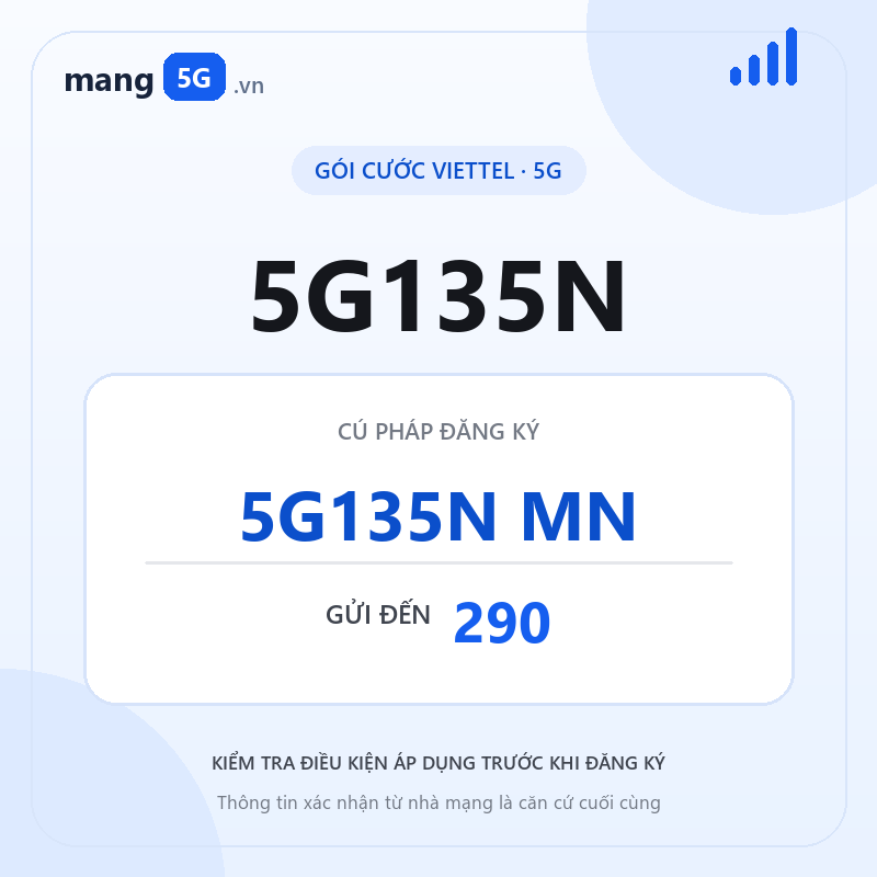 Ảnh thông tin gói 5G135N