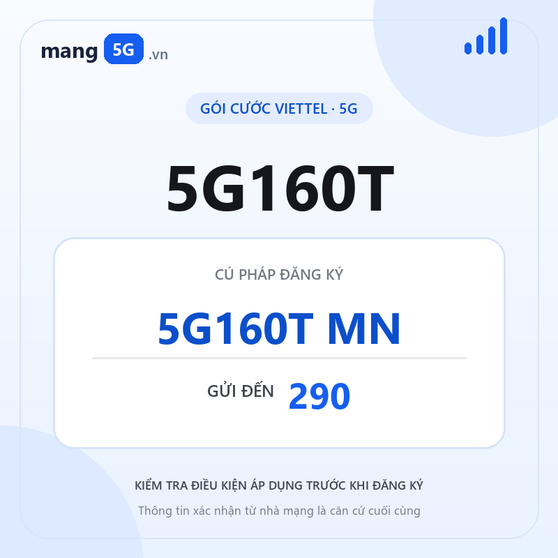 Ảnh thông tin gói 5G160T