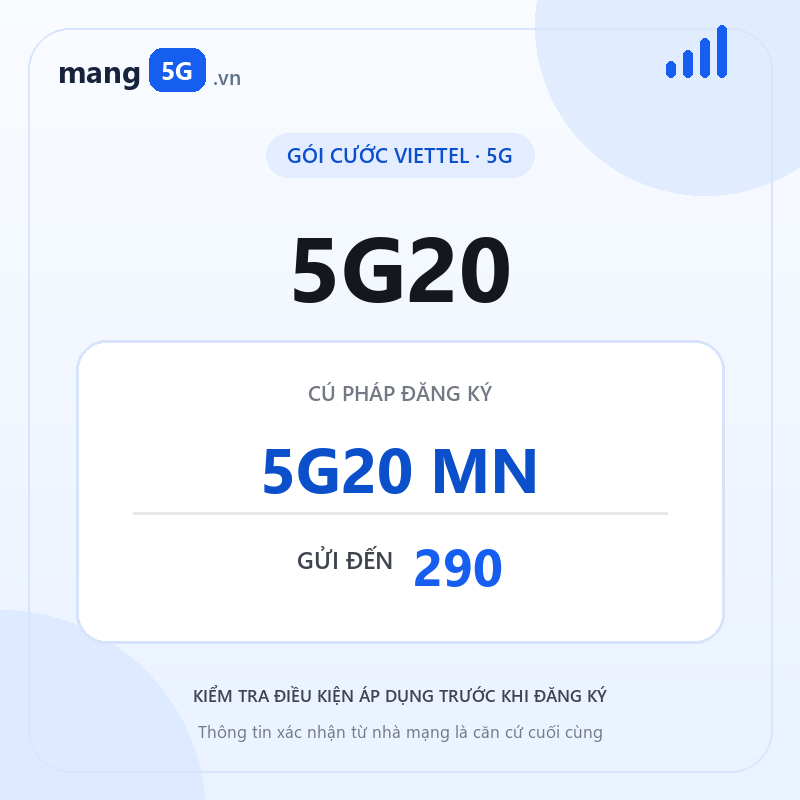 Ảnh thông tin gói 5G20