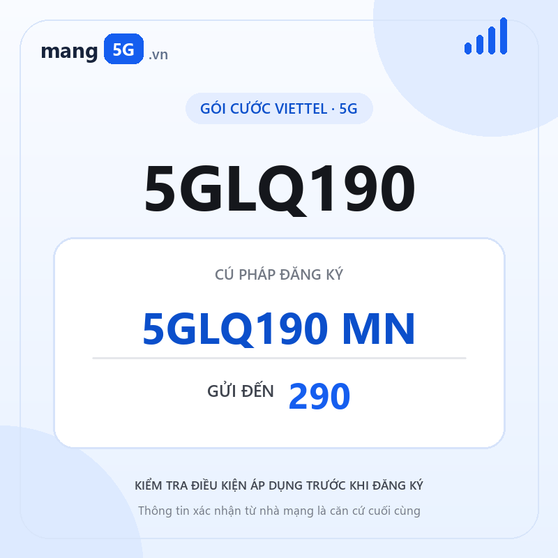Ảnh thông tin gói 5GLQ190