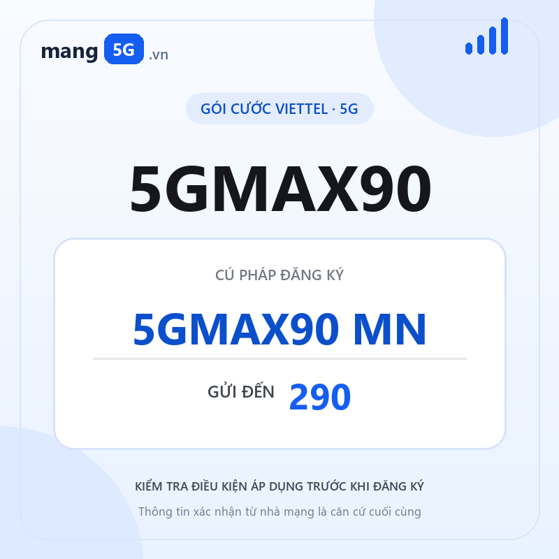 Ảnh thông tin gói 5GMAX90