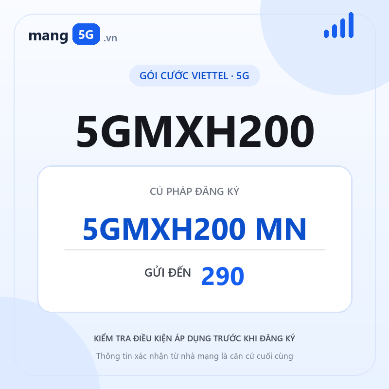 Ảnh thông tin gói 5GMXH200