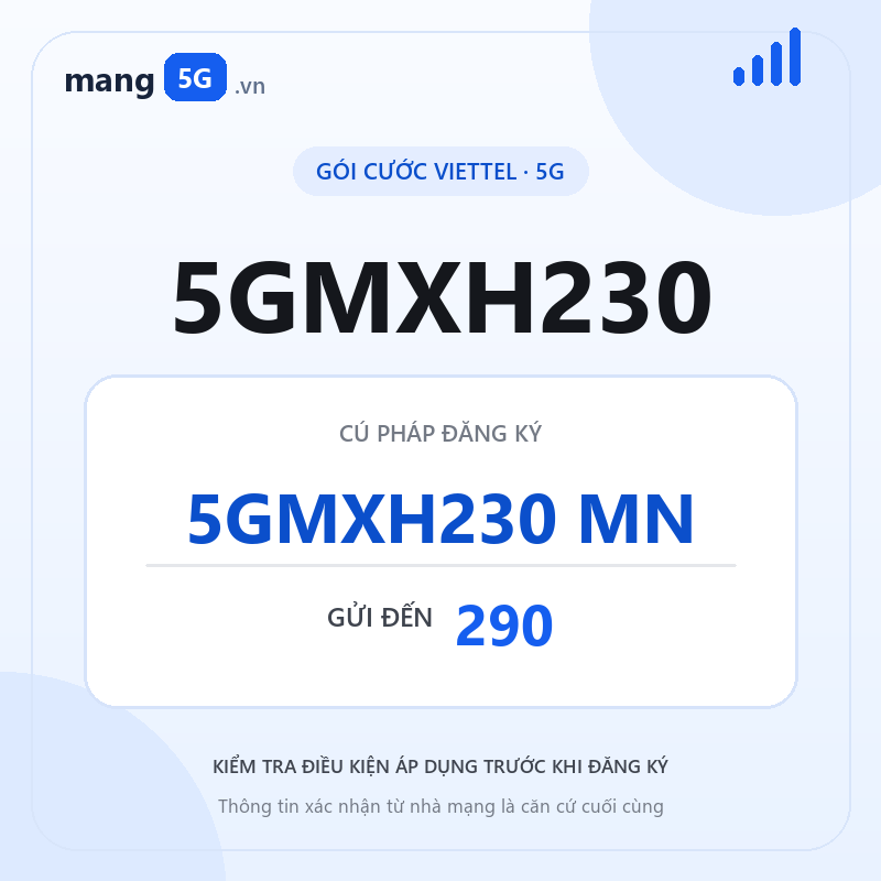 Ảnh thông tin gói 5GMXH230
