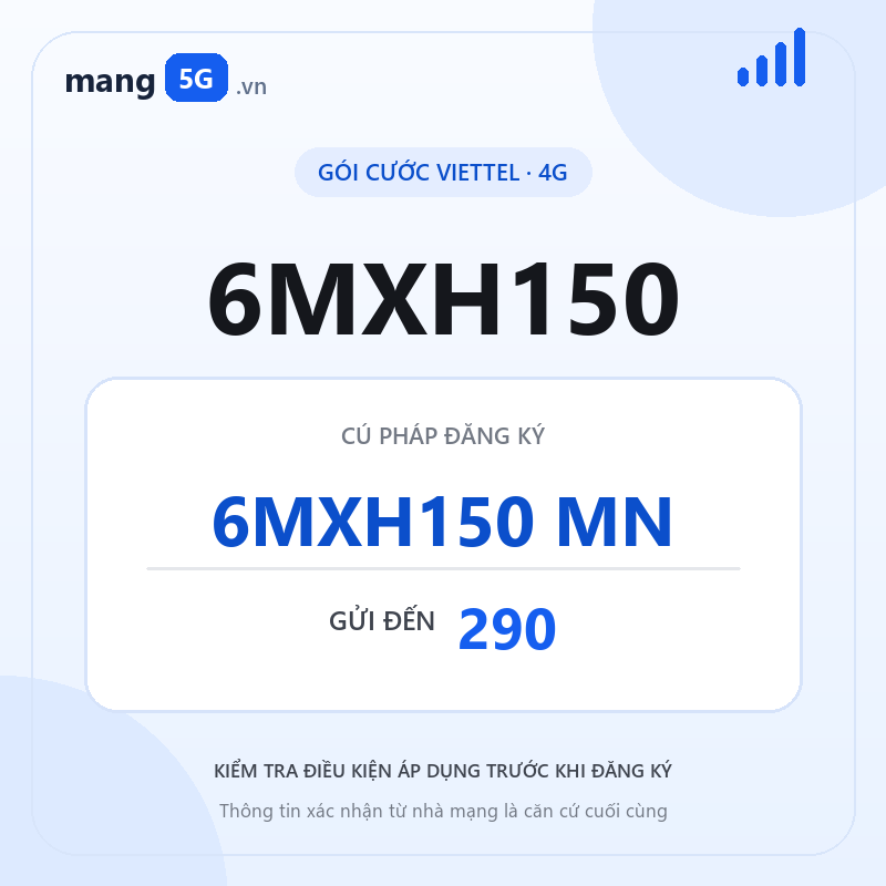 Ảnh thông tin gói 6MXH150