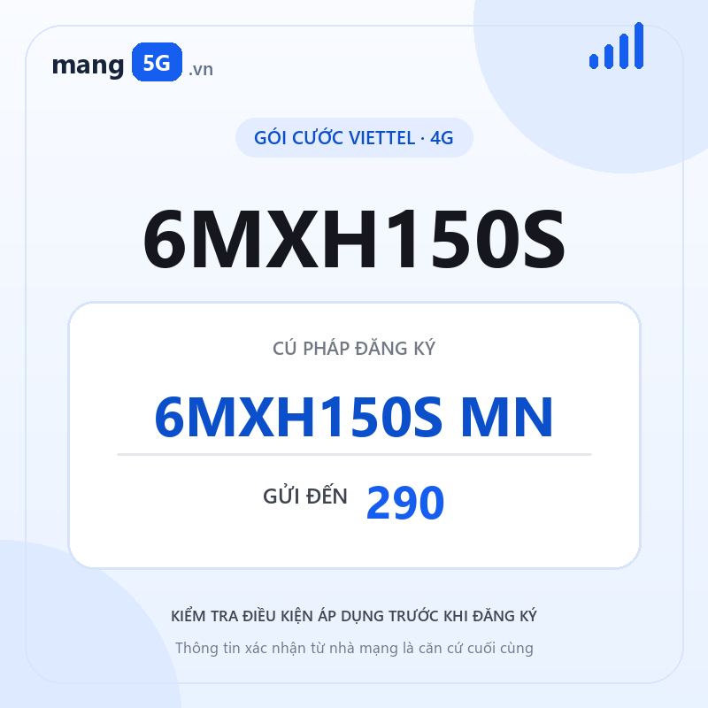 Ảnh thông tin gói 6MXH150S