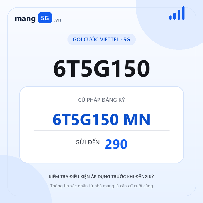 Ảnh thông tin gói 6T5G150