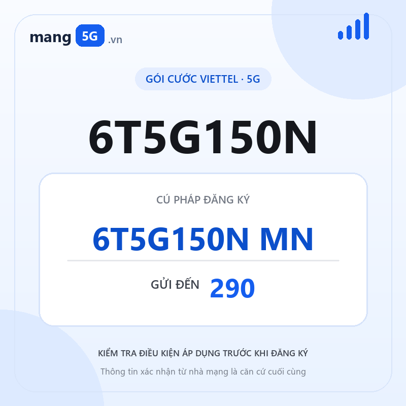 Ảnh thông tin gói 6T5G150N