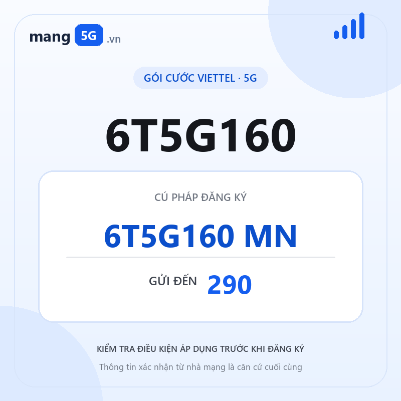 Ảnh thông tin gói 6T5G160