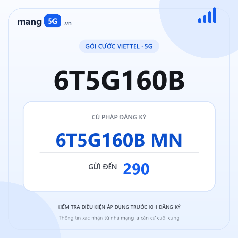 Ảnh thông tin gói 6T5G160B