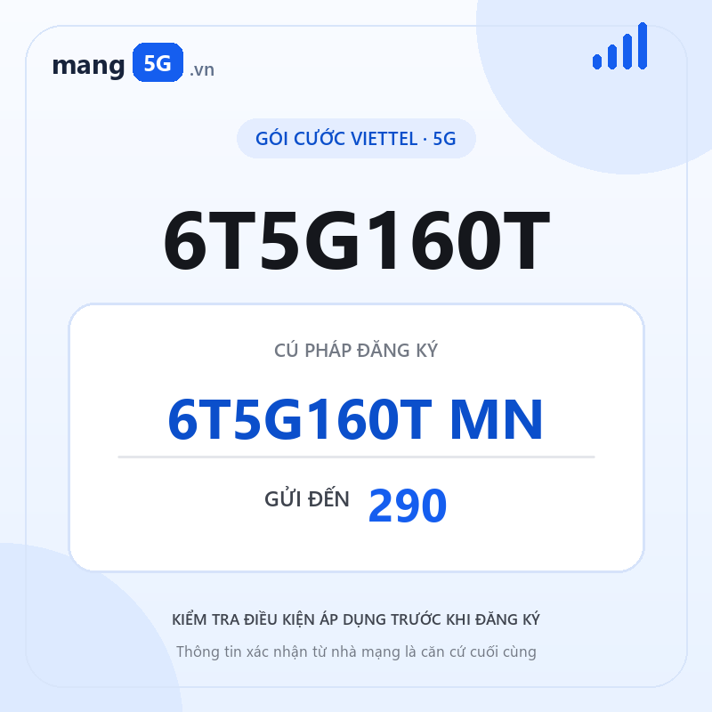 Ảnh thông tin gói 6T5G160T