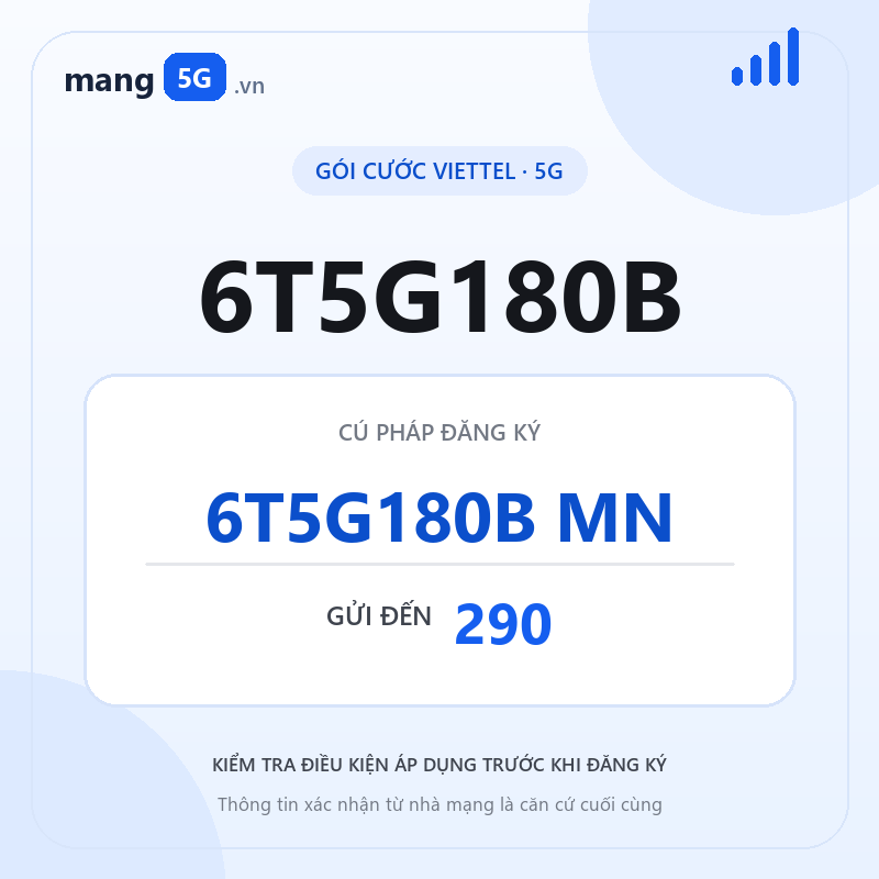 Ảnh thông tin gói 6T5G180B