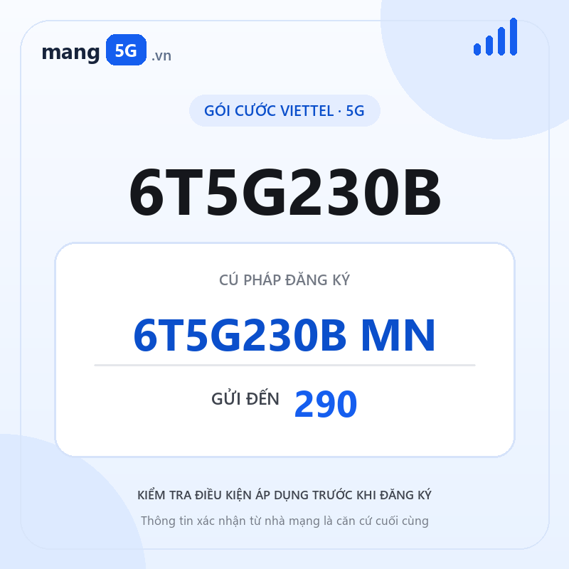 Ảnh thông tin gói 6T5G230B