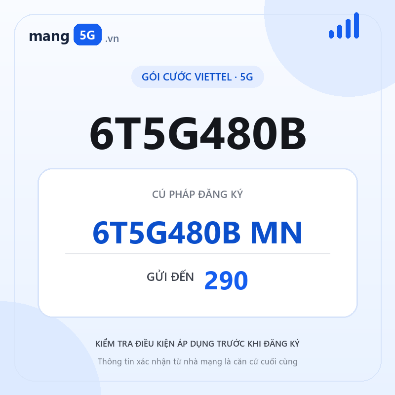 Ảnh thông tin gói 6T5G480B