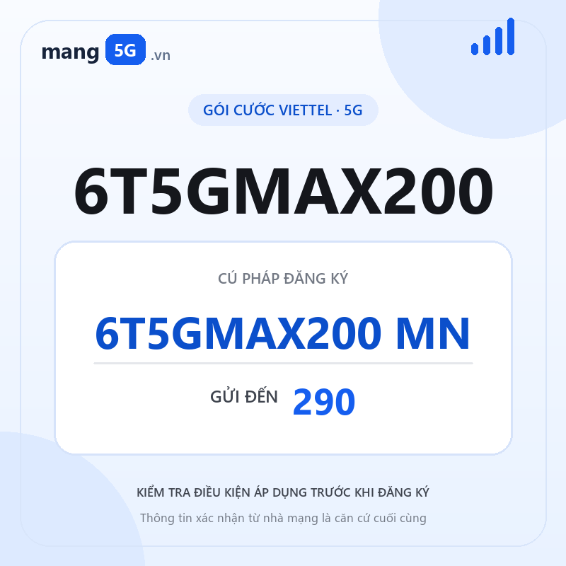 Ảnh thông tin gói 6T5GMAX200