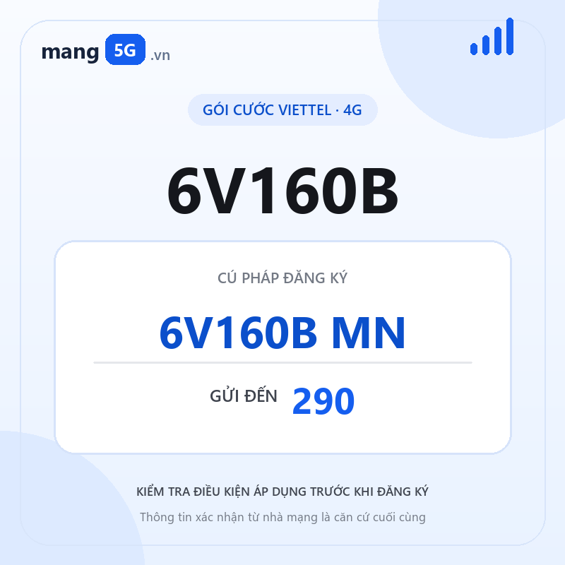 Ảnh thông tin gói 6V160B