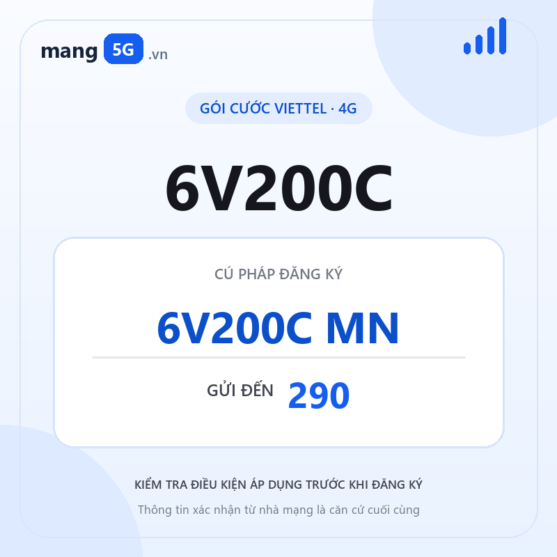Ảnh thông tin gói 6V200C
