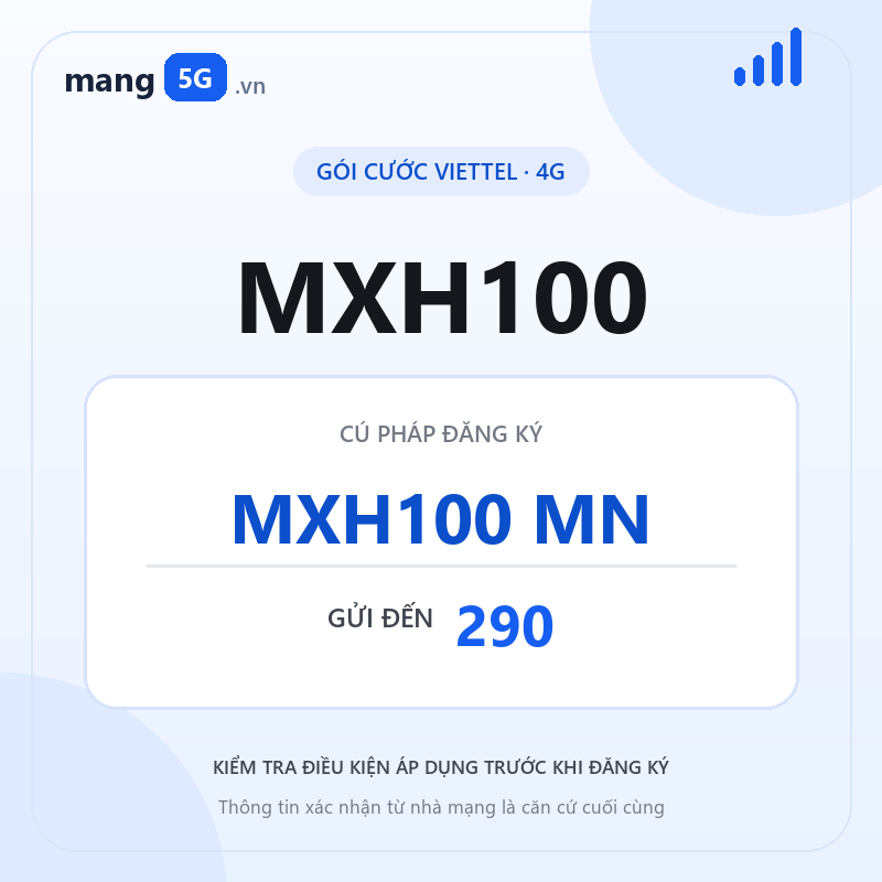 Ảnh thông tin gói MXH100