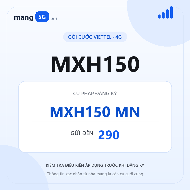 Ảnh thông tin gói MXH150