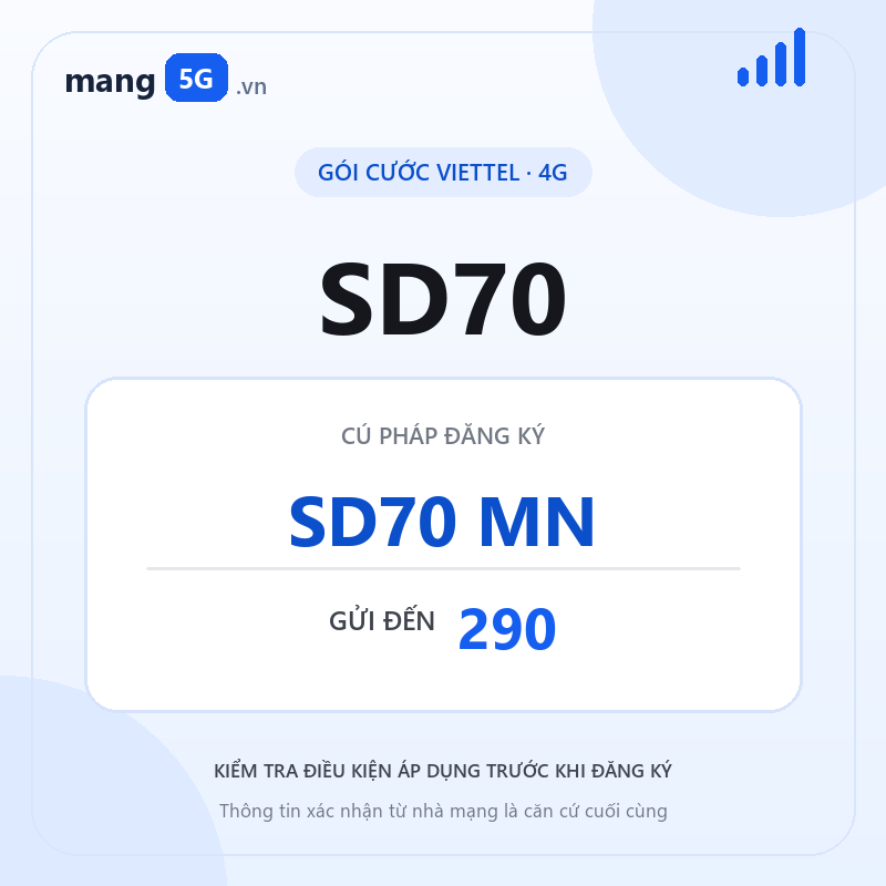 Ảnh thông tin gói SD70