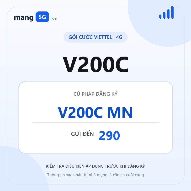 Ảnh thông tin gói V200C