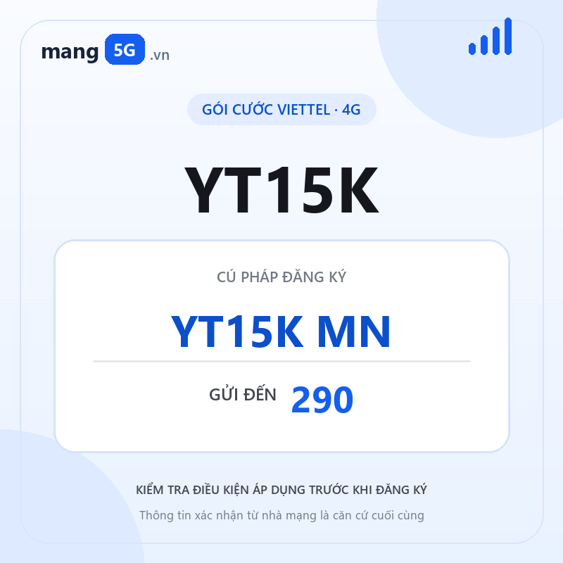 Ảnh thông tin gói YT15K